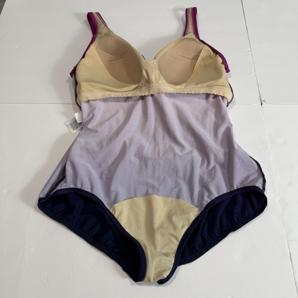 Lands End SlenderSuit Wrap 1 Piece Swimsuit Pink Ombre Tummy Control 18W TALL - Picture 6 of 10
